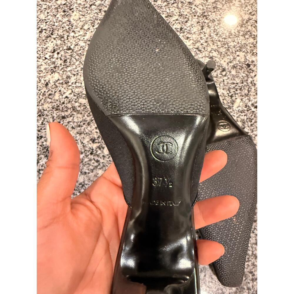 Vintage Chanel Black CC Logo Cap Toe Mules – Size 7.5B - Picture 7 of 9